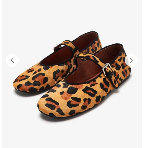 NIB TONY BIANCO Leather Meadow Mary Jane Flats Size Pony Leopard 5.5 - Picture 1 of 6